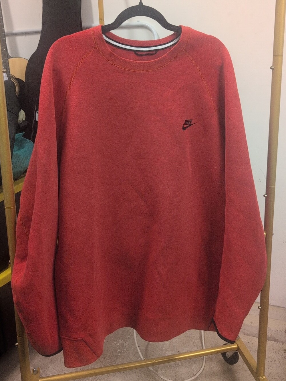 Men's Nike Sportswear Tech Fleece Crewneck Sweatshirt Red Size XXL NWT